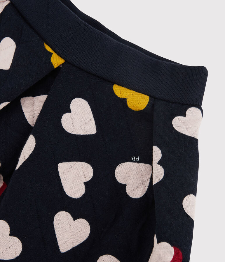 Gonna in tubique trapuntato bambina blu/multicolore