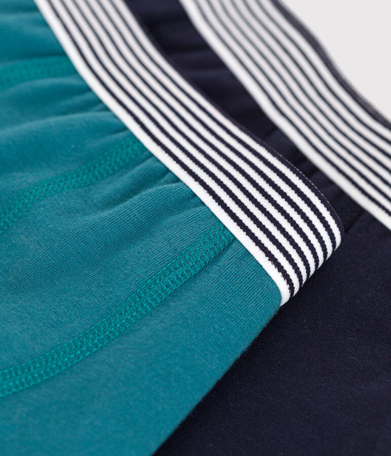 Confezione da 2 boxer in cotone ed elastan tinta unita bambino multicolore