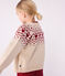 Cardigan in misto lana e cotone con motivo jacquard bambina ecru AVALANCHE/ AMARANTE