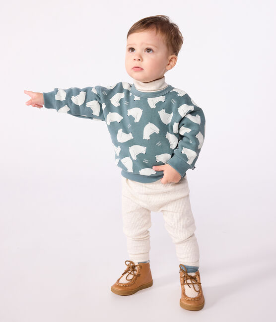 Felpa in cotone con orsi stampati neonato grigio GOBELIN/ MULTICO
