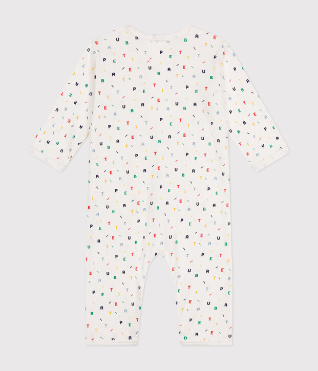 Pigiama senza piedini in cotone neonato bianco/multicolore