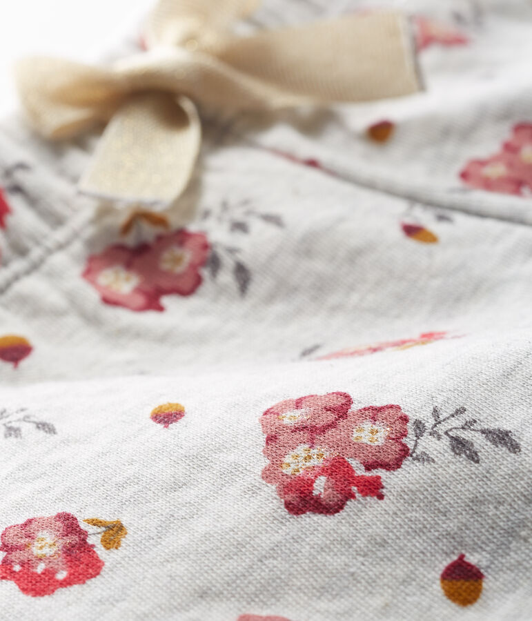 Pantalone beb&egrave; femmina in tubique fantasia grigio/multicolore