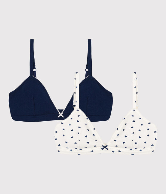 Confezione di 2 reggiseni cuore da ragazza in cotone ed elastan variante 1