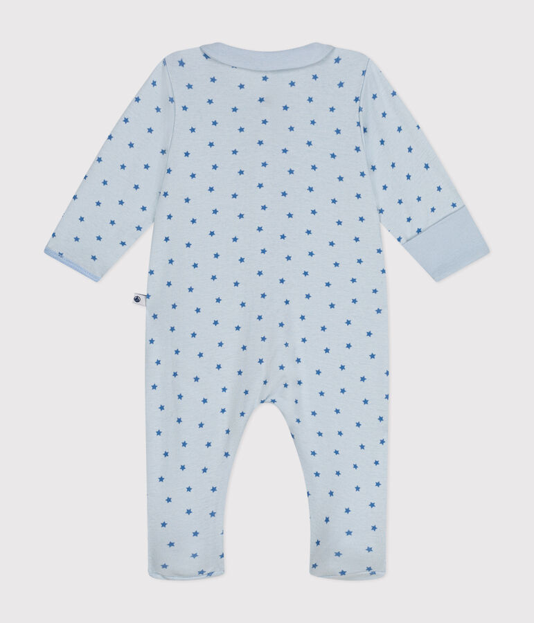 Pigiama in cotone con stampa neonato blu/blu
