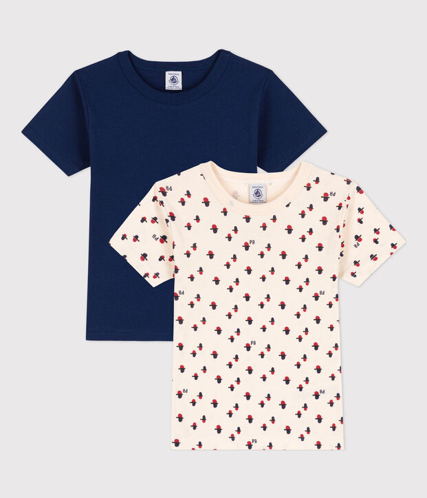 Confezione da 2 T-shirt a maniche corte in cotone bimba / bimbo multicolore