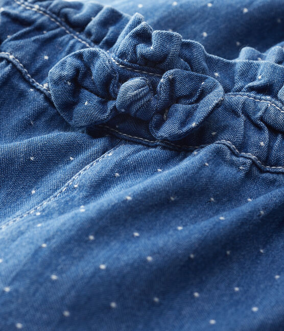 Pantaloni in denim chiaro a pois bebè femmina blu DENIM CLAIR