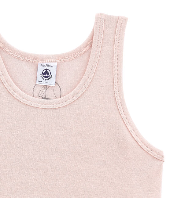 Canotta per bambina in lana e cotone rosa JOLI
