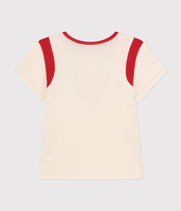 T-shirt in jersey bambina ecru