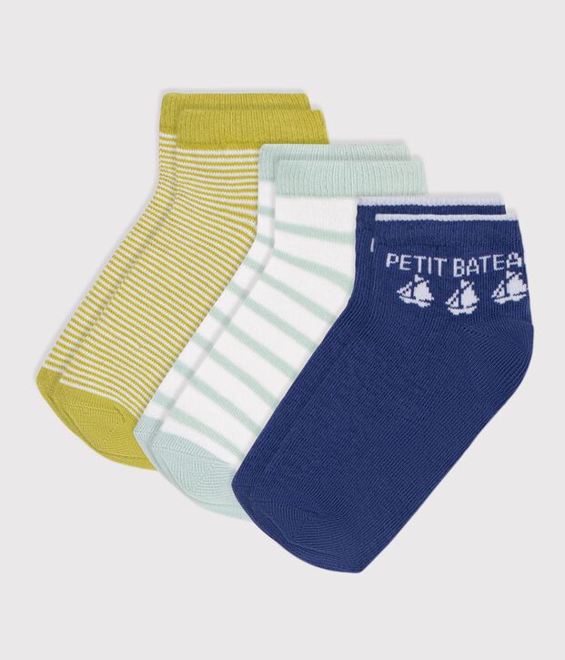 2 paia di calzini in cotone a righe bambino multicolore