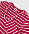 T-shirt iconica scollo a V donna rosso TERKUIT/bianco MARSHMALLOW