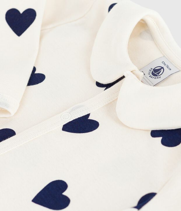 Pigiama senza piedini in cotone stampato neonato blu/blu