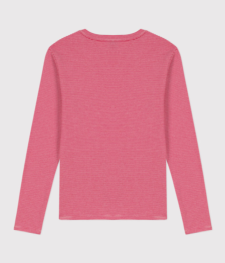 T-shirt L'ICONIQUE girocollo in cotone da donna rosso/bianco