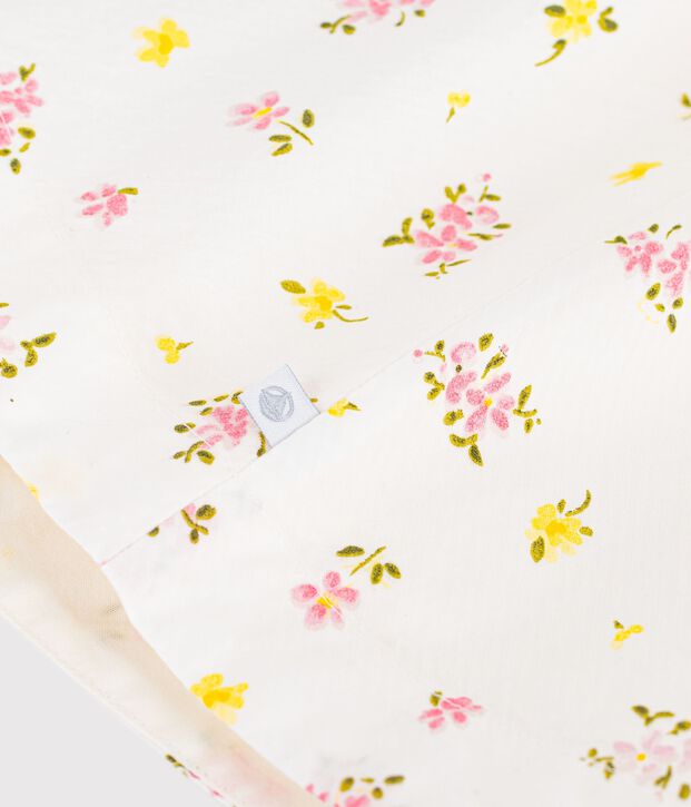 Abito senza maniche in cotone con stampa a fiori bambina bianco/multicolore
