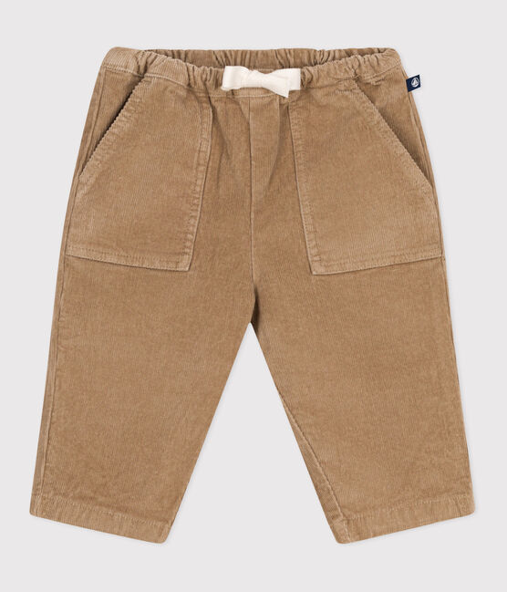 Pantaloni in velluto tinta unita neonato beige ROCHE CLAIR
