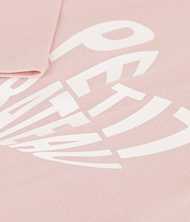 T-shirt maniche lunghe in cotone bambina rosa
