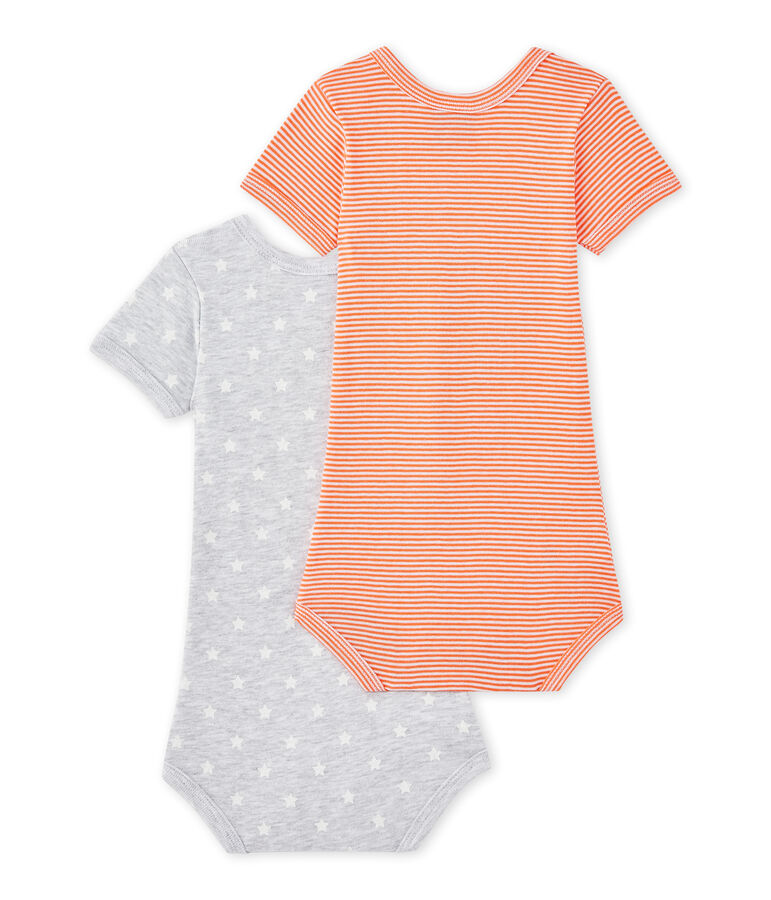 Lotto di 2 bodies per beb&eacute; maschio a maniche corte bianco