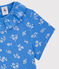 T-shirt a maniche corte in cotone bambina blu BRASIER/grigio MARSHMALLOW