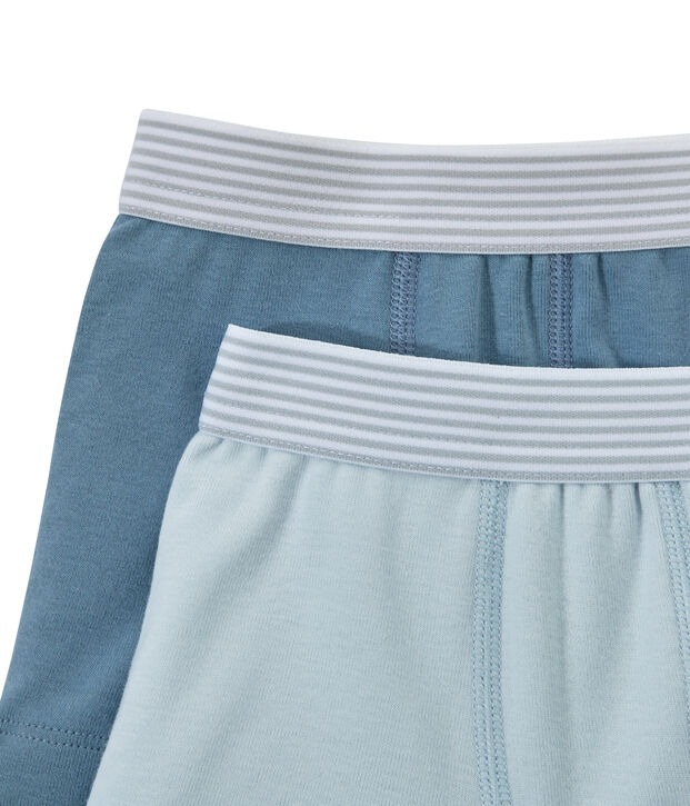 Lotto di 2 boxers per bambino tinta unita bianco