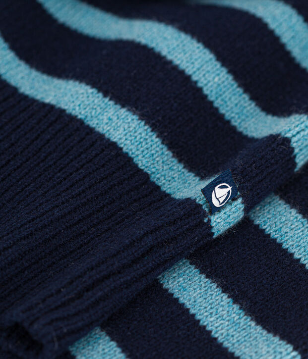 Maglione alla marinara in lana donna blu/blu