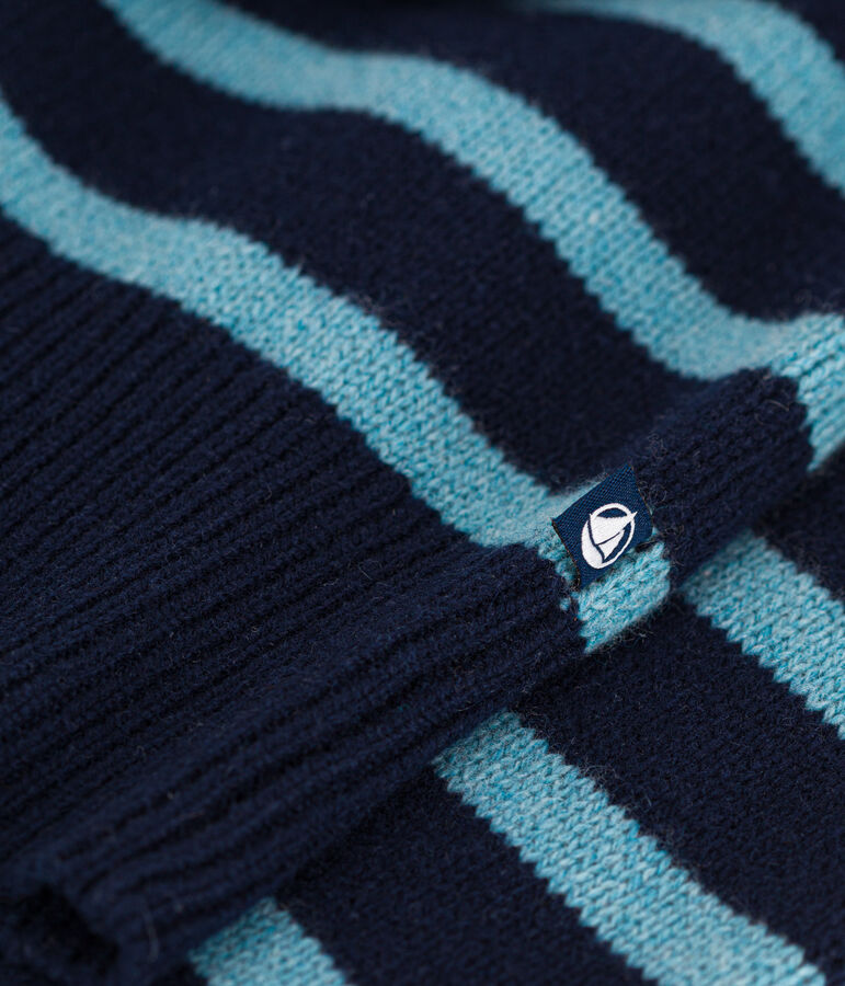 Maglione alla marinara in lana donna blu/blu
