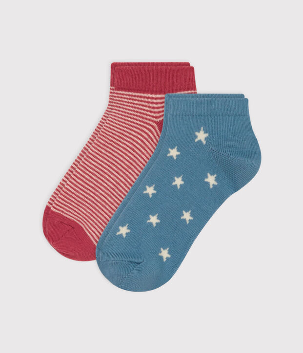 Set di 2 paia di calzini bambino in jersey di cotone con motivo stelle multicolore