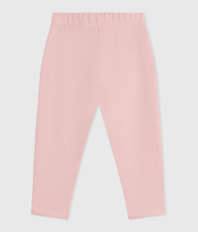 Pantaloni in cotone tinta unita neonato rosa