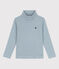 Dolcevita a righe in cotone bambino unisex blu ROVER/bianco MARSHMALLOW