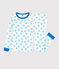 Pigiama snugfit fantasia tartarughe bambino-bambina in cotone bianco MARSHMALLOW/blu COOL