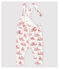 Salopette lunga in molleton bebè femmina bianco MARSHMALLOW/rosso TERKUIT