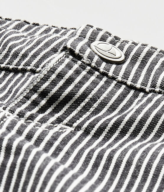 Pantaloni per bebè maschio a righe blu SMOKING/bianco MARSHMALLOW