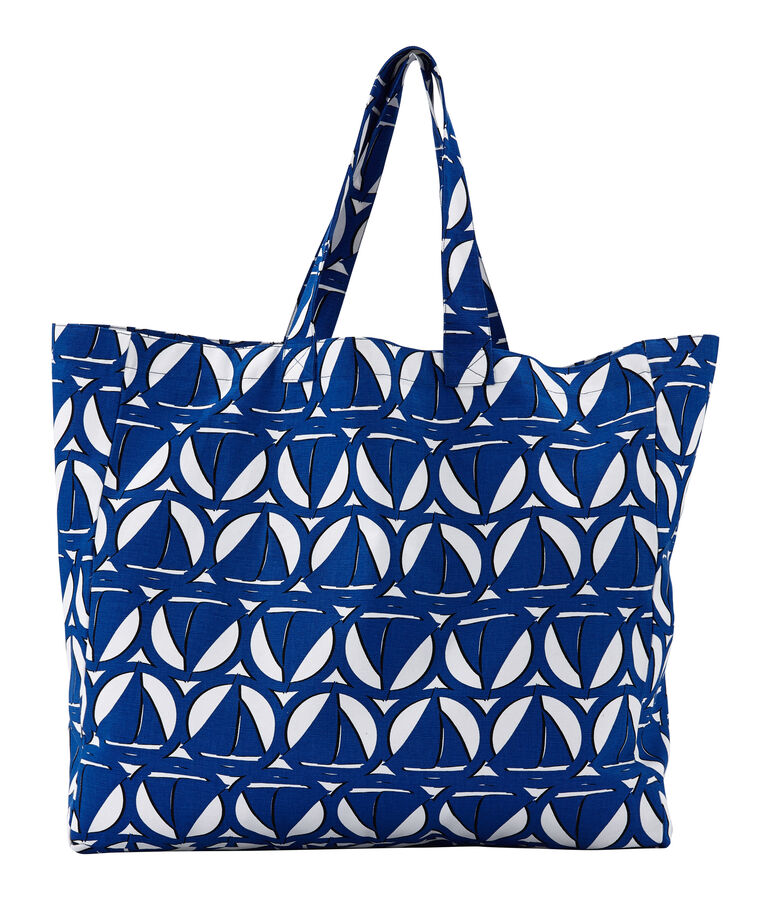 Questa borsa Maxi Cabas bianco LAIT/blu PERSE/ MULTICO