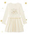 Abito per bambina bi-matière brillante beige COQUILLE