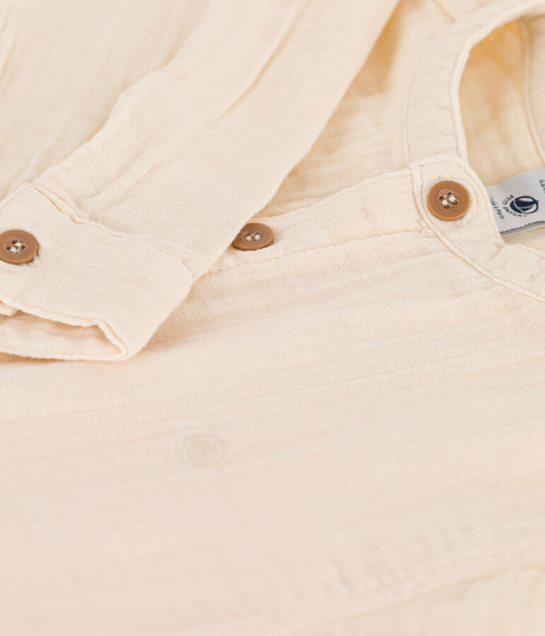 Camicia in garza di cotone bambino ecru