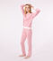 Pigiama in cotone a righe donna rosa ROSEWOOD/ MARSHMALLOW