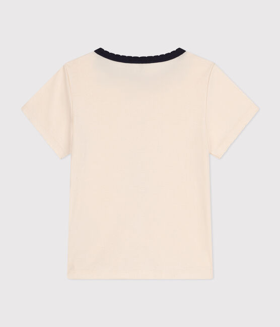T-shirt a maniche corte in cotone bambina ecru AVALANCHE