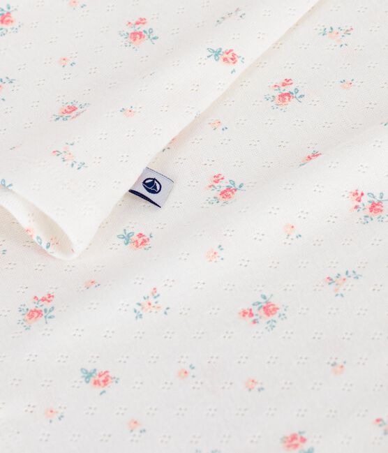 Camicia da notte in cotone traforato con stampa a fiori bambina bianco MARSHMALLOW/bianco MULTICO