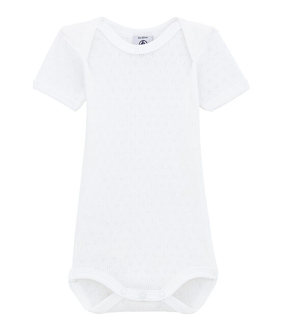 Lotto di 2 bodies per bebé unisex a maniche corte bianco LOT