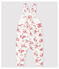 Salopette lunga in molleton bebè femmina bianco MARSHMALLOW/rosso TERKUIT