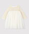 Abito bi-materiale a maniche lunghe bebè femmina beige COQUILLE/giallo LUREX DORE