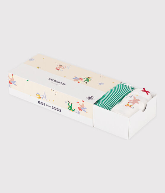 Confezione da 5 slip bambina in cotone di cui uno fosforescente variante 1