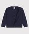 Cardigan bambino in lana e cotone blu SMOKING