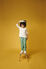 T-shirt in cotone e lino bambino bianco MARSHMALLOW