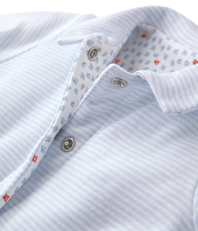 Giacca beb&eacute; unisex imbottita reversibile a millerighe - Vecchia collezione blu/bianco