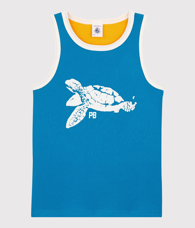 Canottiera in jersey bambino blu MYKONOS