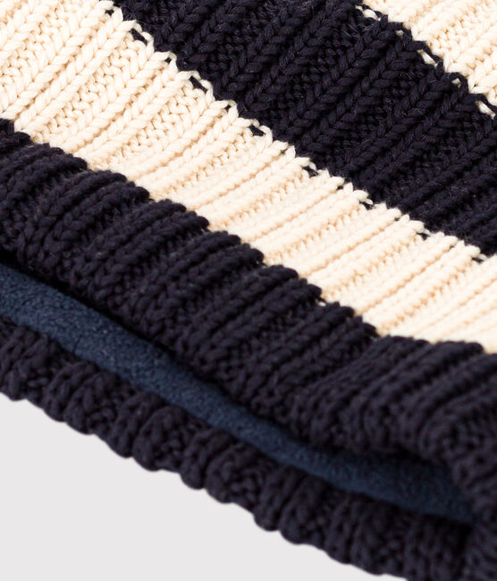 Snood in maglia a righe con fodera in pile bambino unisex blu SMOKING/ AVALANCHE