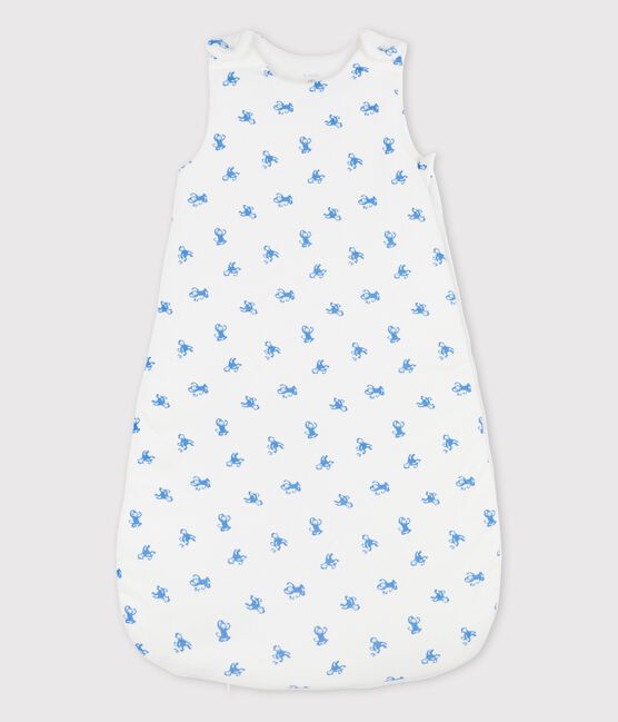 Sacco nanna bebè in cotone biologico bianco MARSHMALLOW/blu BRASIER