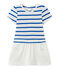 Abito bebé bambina maniche corte bianco MARSHMALLOW/blu PERSE