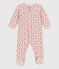 Tutina pigiama blu bebé in ciniglia rosa SALINE/bianco MULTICO