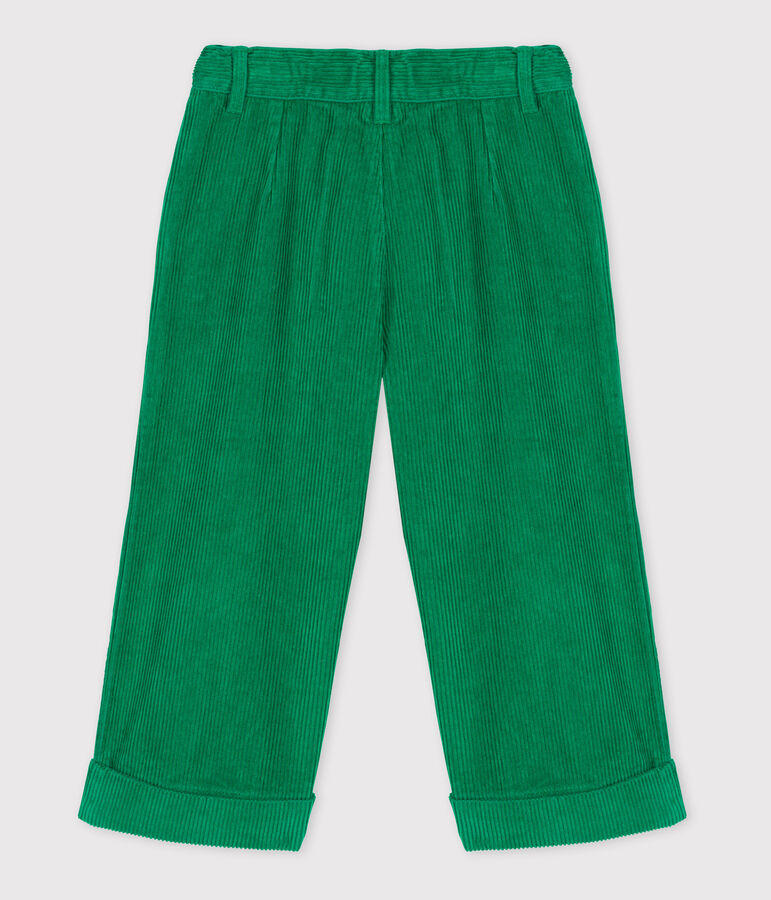 Pantaloni in velluto a costine bambina MATCHA
