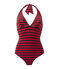 Costume da bagno donna intero a riga marinière blu SMOKING/rosso TERKUIT